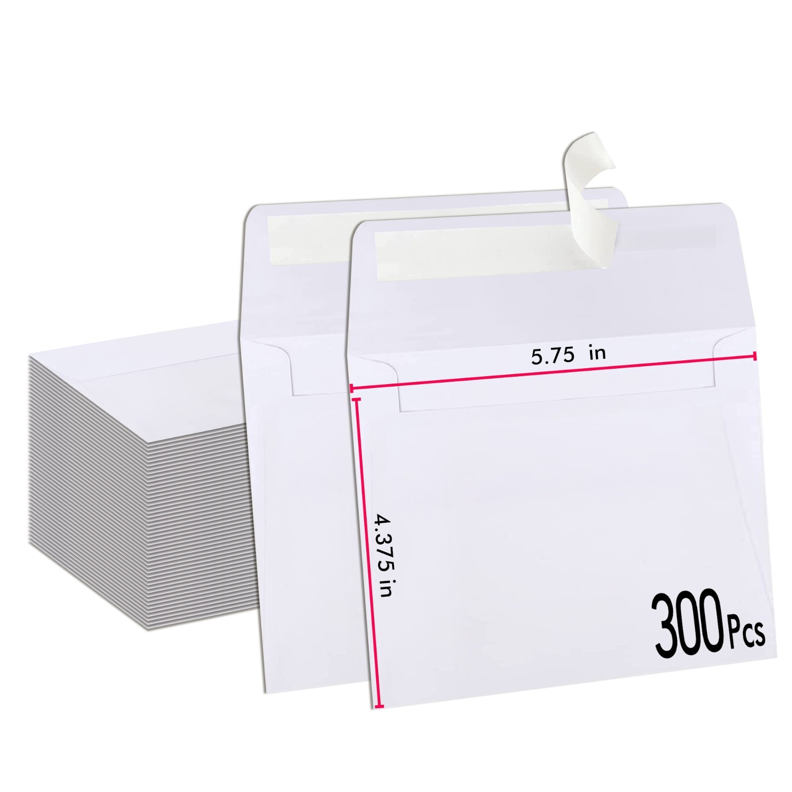 300PK White Paper Envelopes Self Seal A2 4.375×5.75 inch Invitation Envelope 4×5