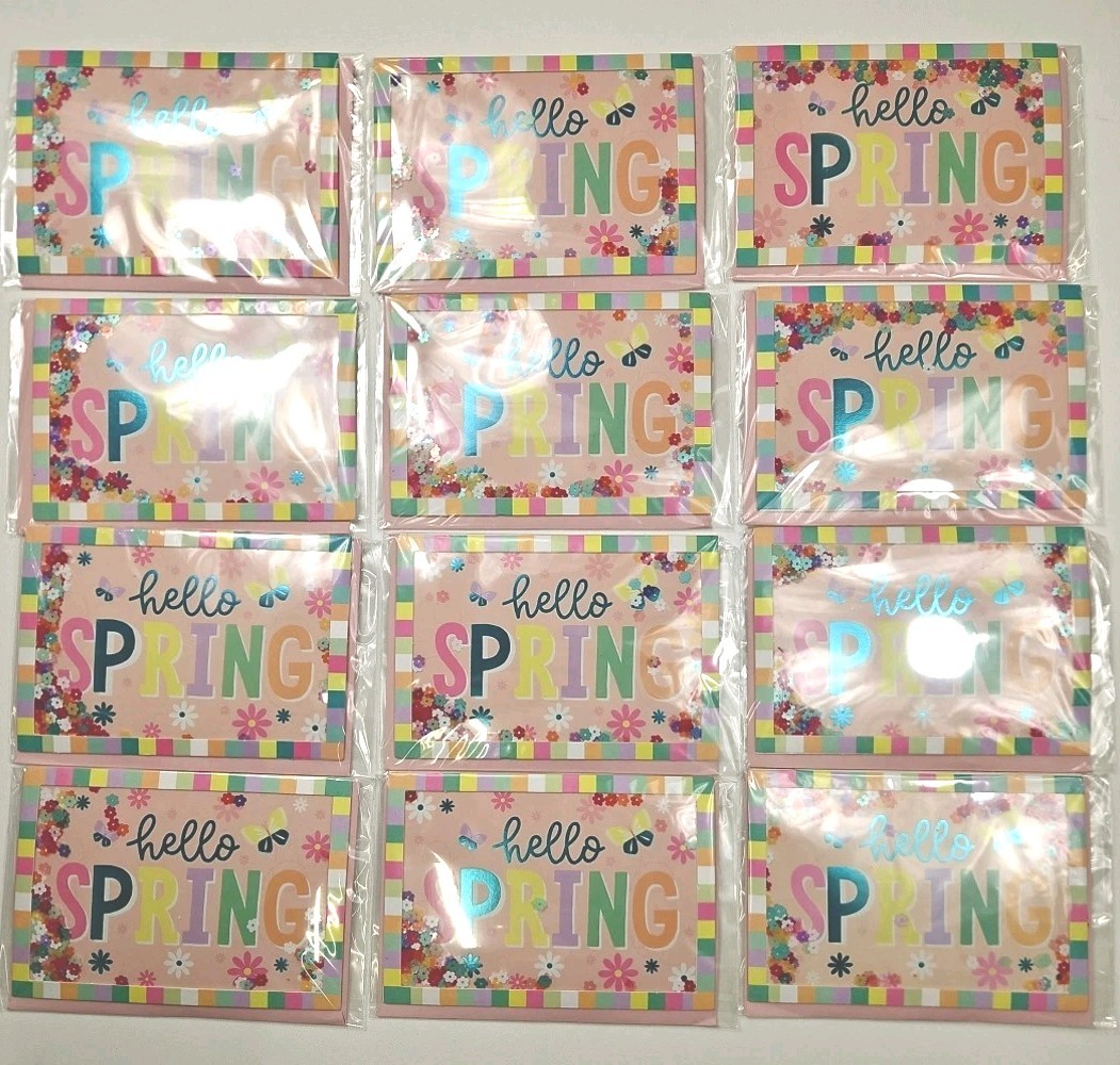 Lot of 12 Voila Hello Spring Greeting Cards 3D NEW w/ Envelope In Sealed Packs