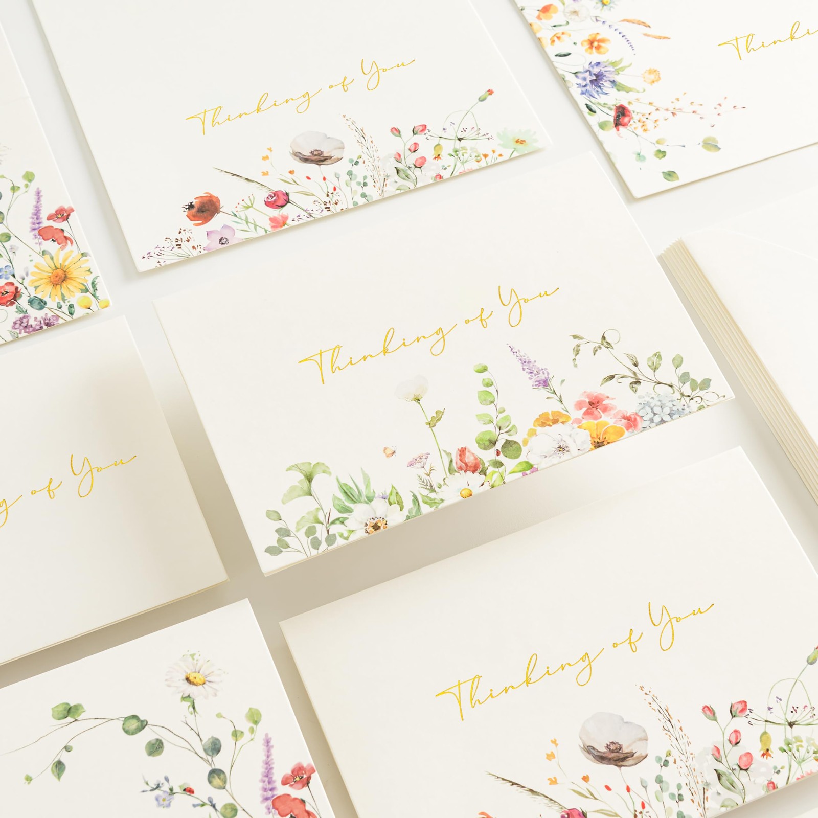 25 Pack Thinking of You Cards with Envelopes 4 Assorted, 4”x6”, Encouragement…