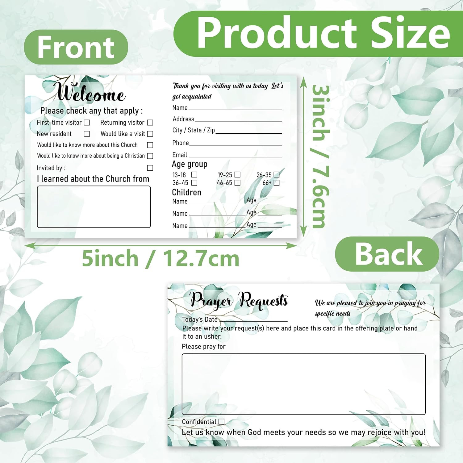180 Pieces Church Visitor Cards Prayer Request and Welcome Postcard For