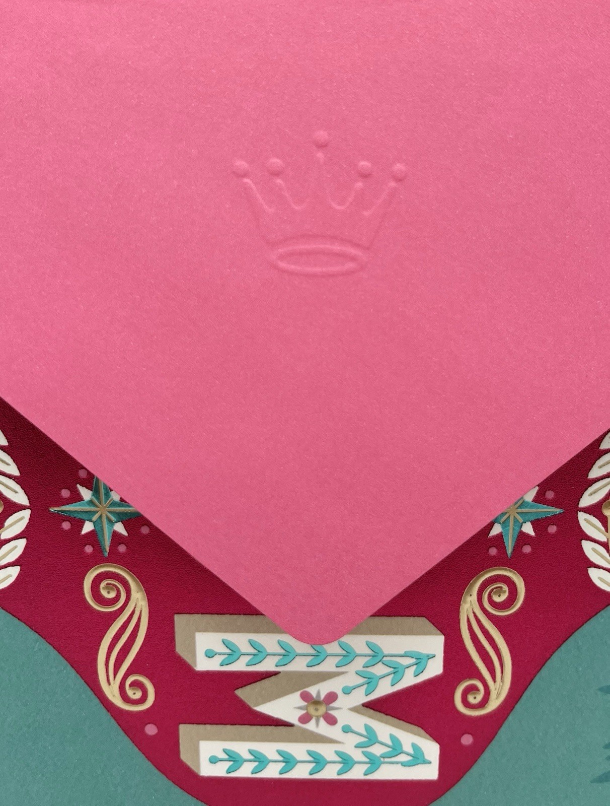 Christmas Card For Mom Metallic Foil Ornament Jeweled Hallmark Greeting Card NEW