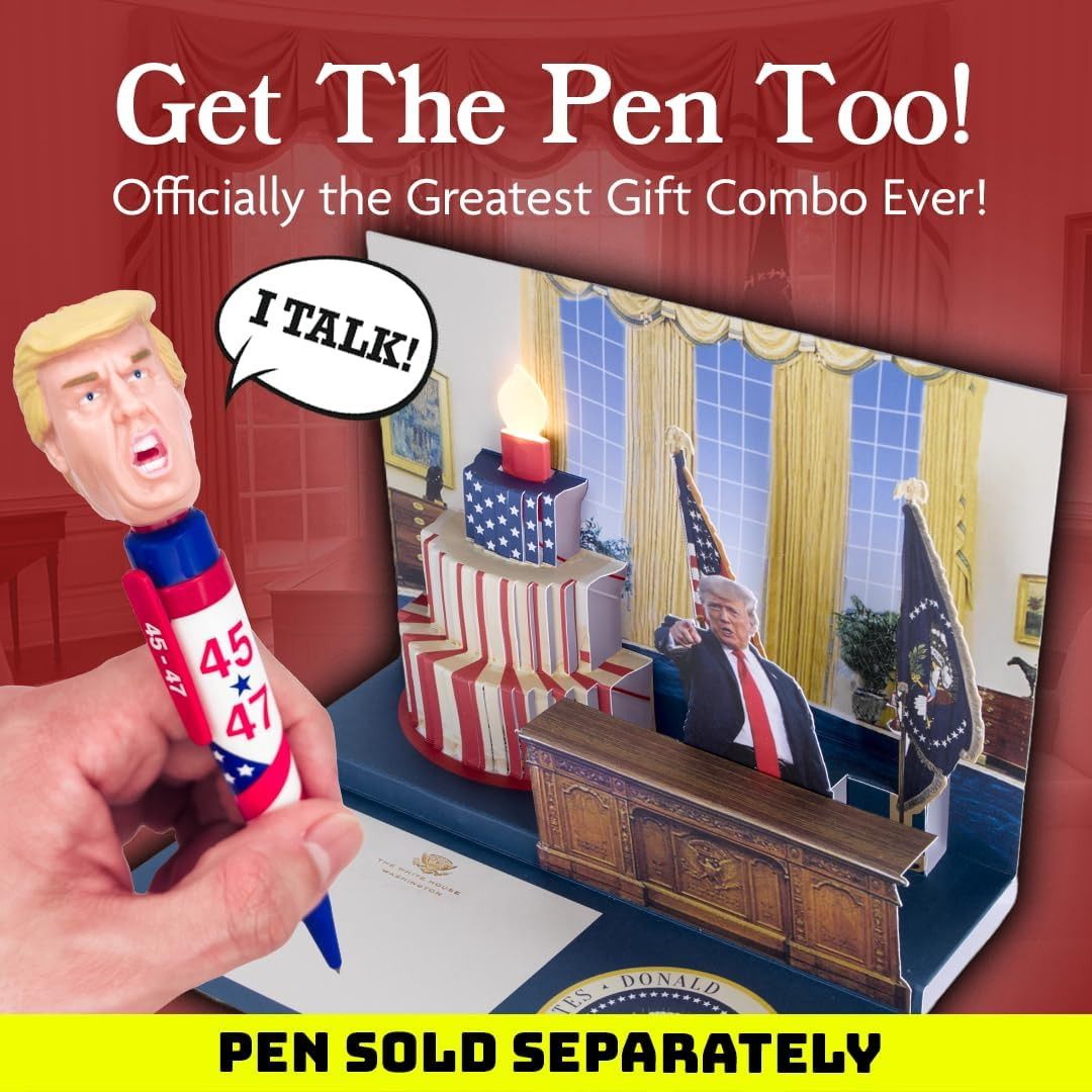 Donald Trump Pop up Birthday Card with Real Voice, Lights & Music, Oval Office 3