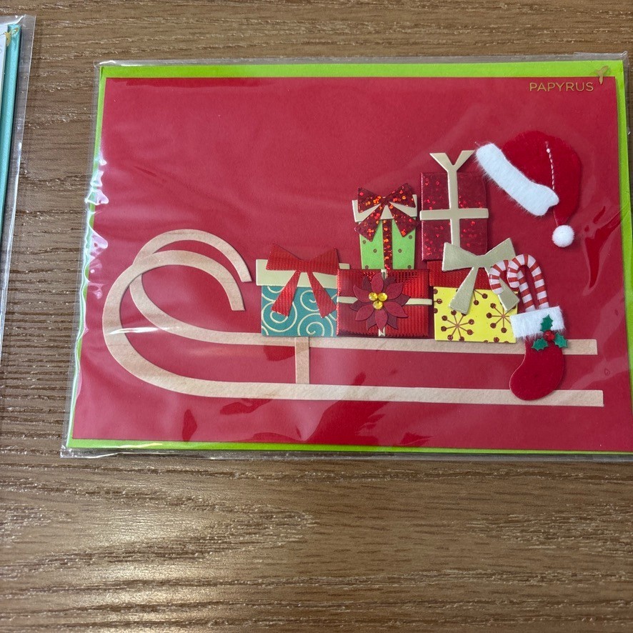 Lot of 9 PAPYRUS Christmas Cards Assorted w/DISNEY Glitter Foil Envelopes NEW