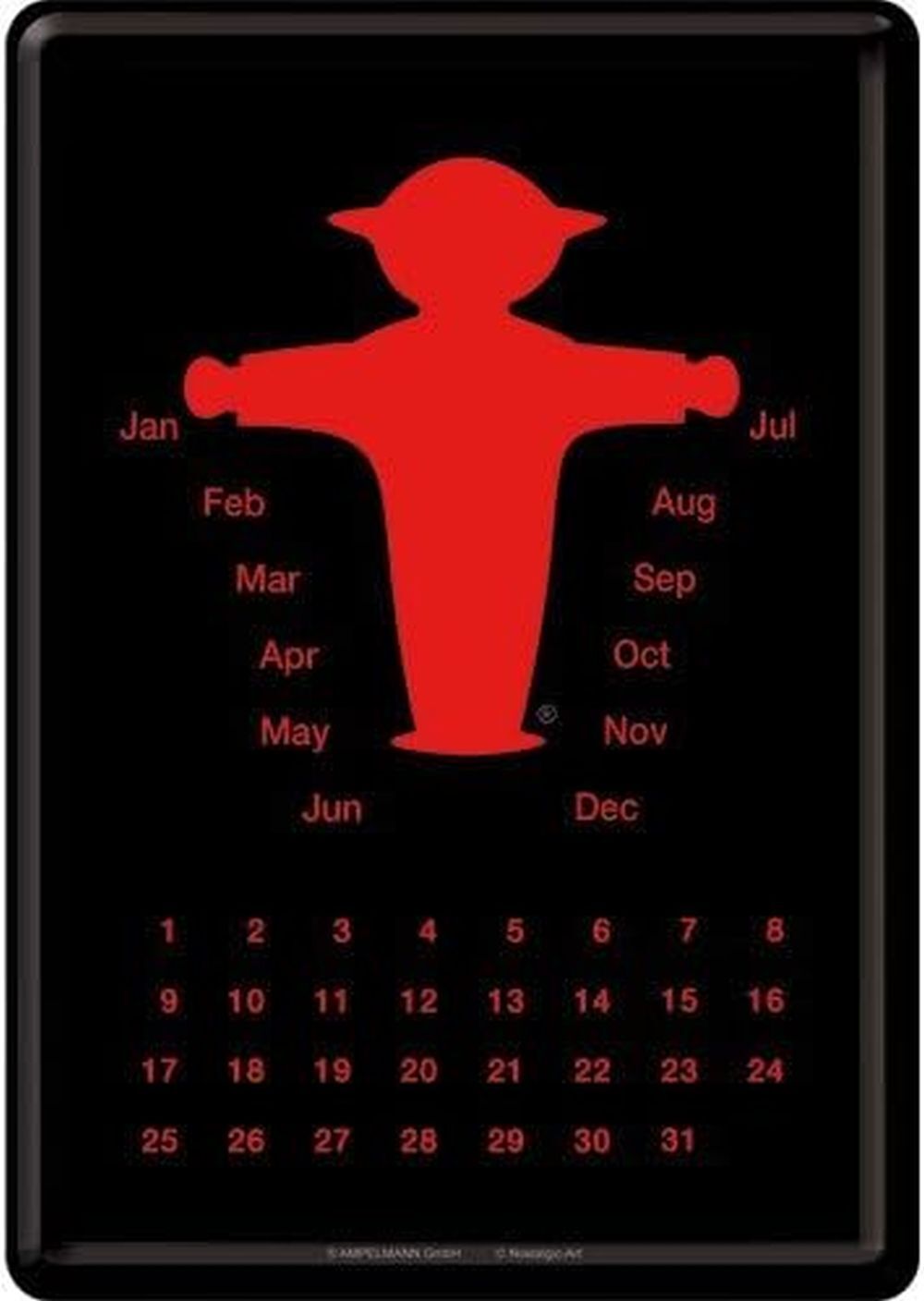 Tin postcard – 3 x 6 in – Ampelmann rot