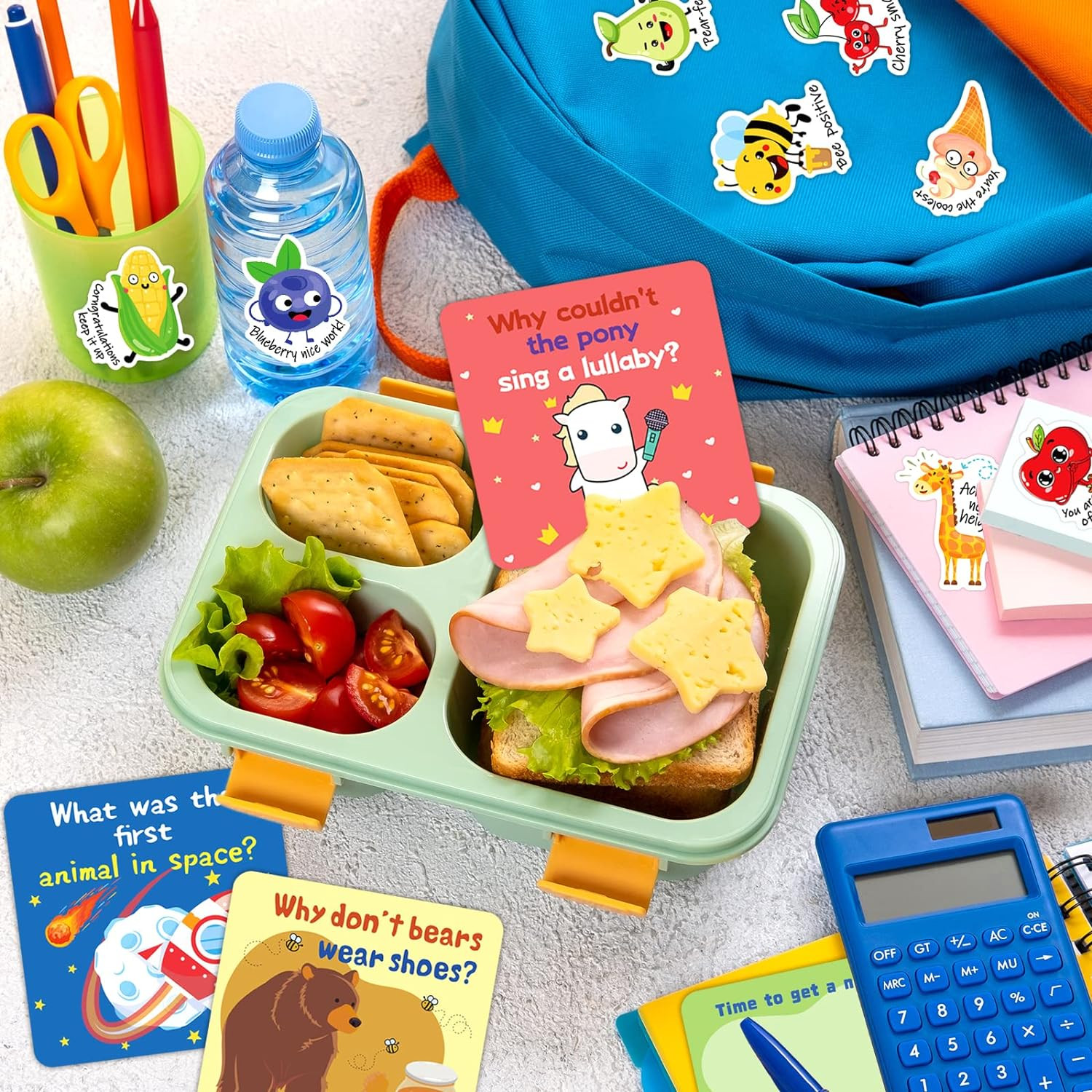 160 Joke Cards for Kids Lunch Box Jokes for Kids, Inspirational Lunch Notes for