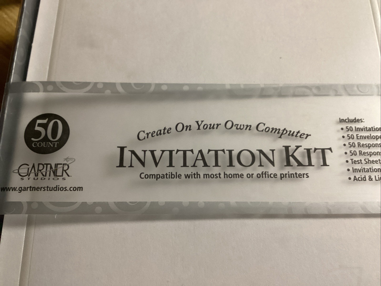 Gartner Studios create your own computer Invitation Kit 50 Count invitations