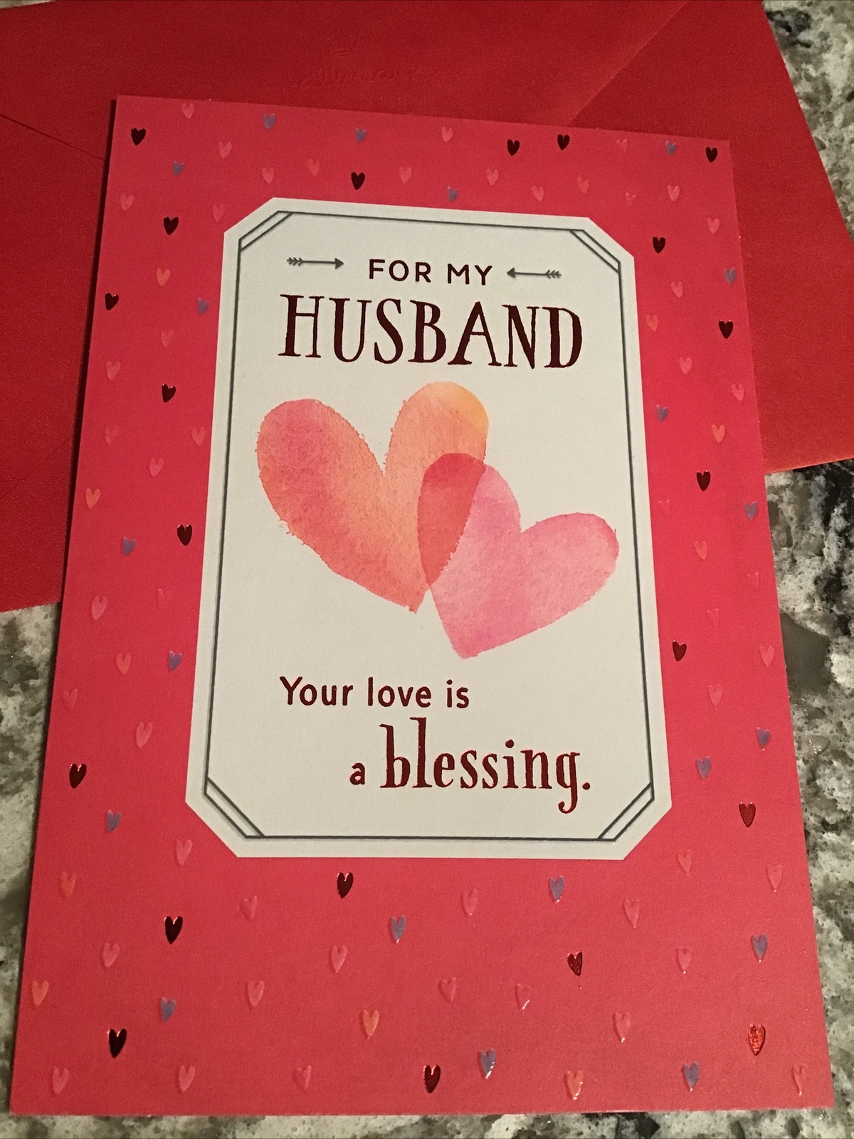 Valentine’s Day For My Husband A Blessing 5.5”x8” Large Hallmark Greeting Card