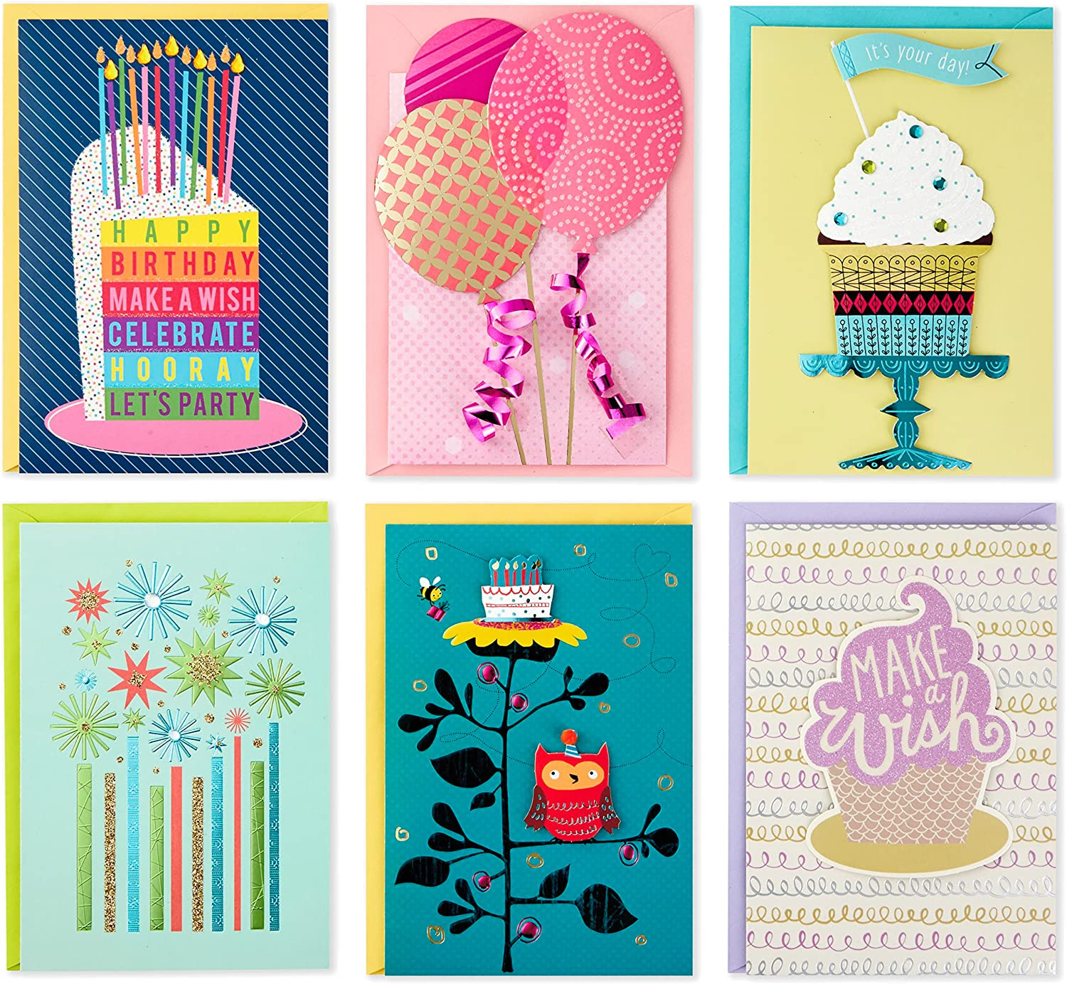 Handmade All Occasion Boxed Greeting Card Assortment, Pink Floral (Pack of 20)—B