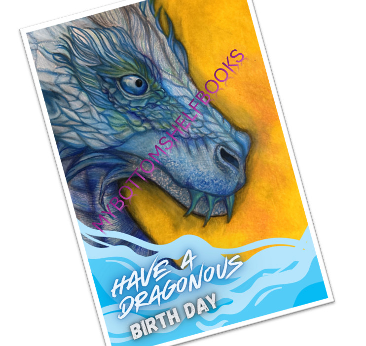 DIGITAL Have a DRAGONOUS Birthday Yellow/Blu Greeting Cards MBSB-PRINTING REQ’D