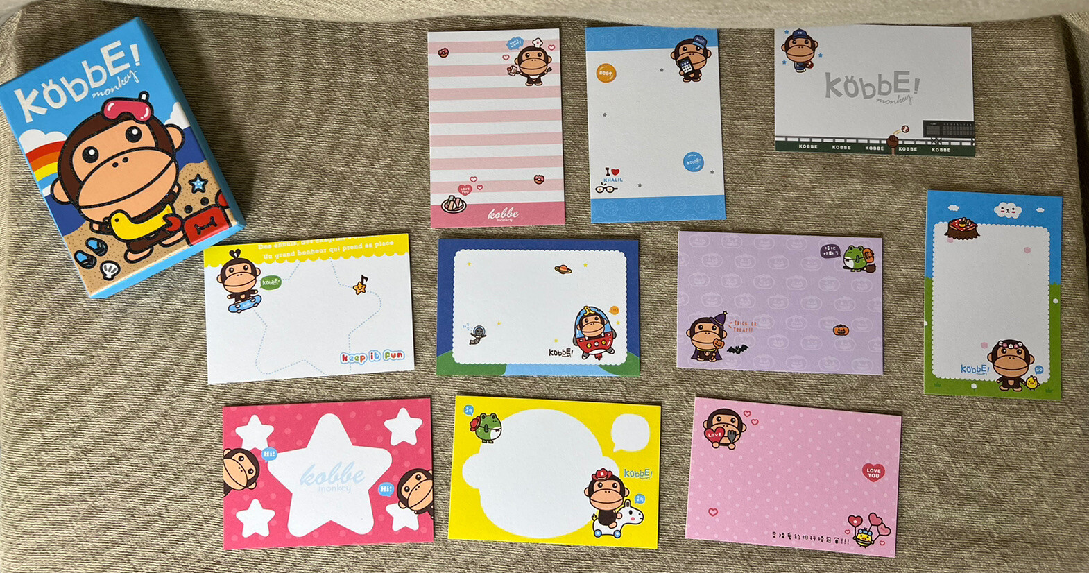 Kobbe Monkey Small Personal Note Cards 3.5” L X 2.5” W Each Box 64 Cards Köbbe