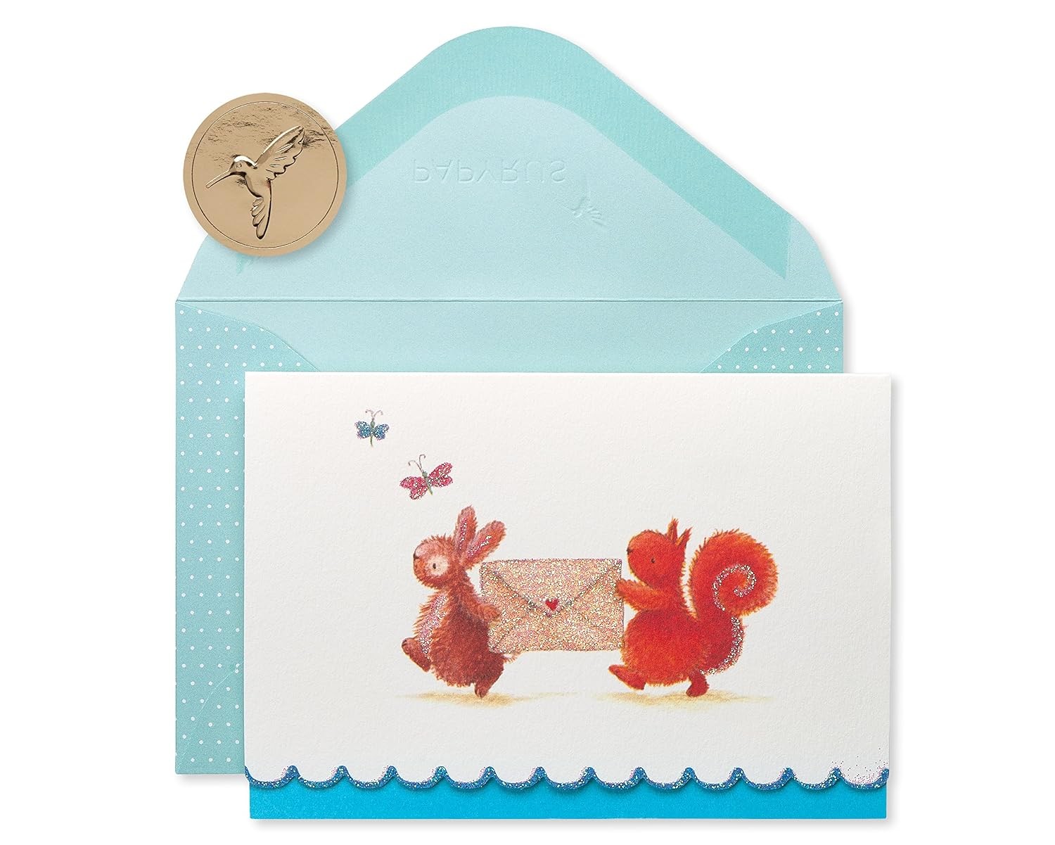 Papyrus Blank Cards with Envelopes Bunny Squirrel Stationery Set 14 Count