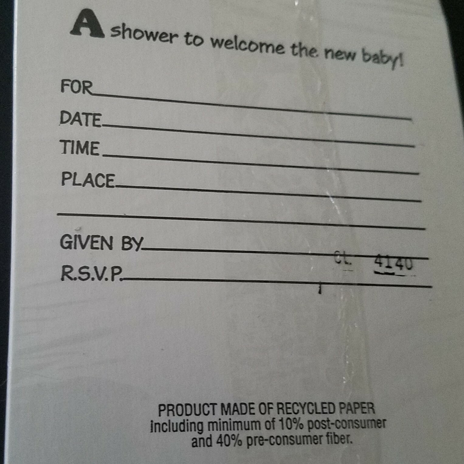 NEW Baby Shower Invitations (8 pack) Teddy Bear ABC 123 Party Express Unisex