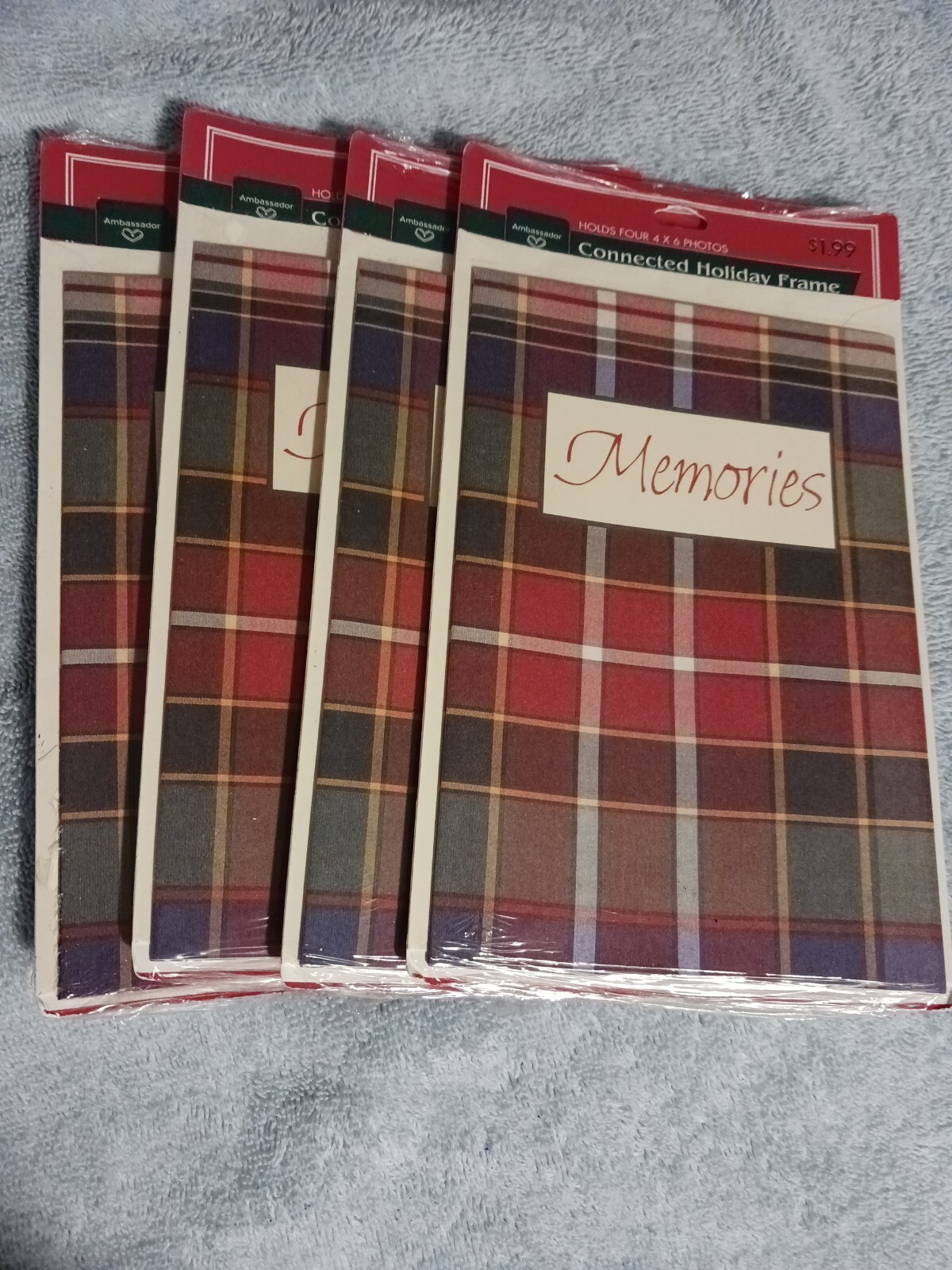Hallmark Ambassador Christmas Photo Frame Greeting Cards 4 x 6 picture Lot of 4