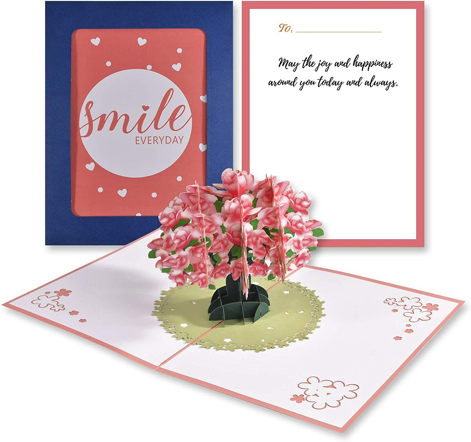 3D Pop Up Card 3 in 1 Holiday Greeting Card with Signature Paper & Envelope 6×8″
