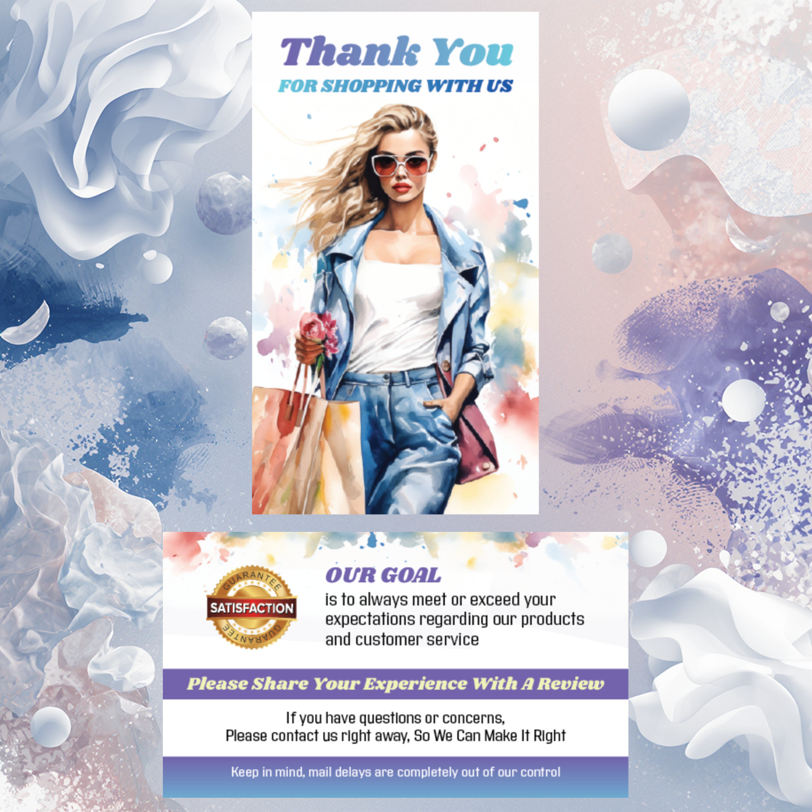 200 Ct CLASSY Ebay Seller Thank You For Your Purchase Cards, Buy 2 get 1 FREE