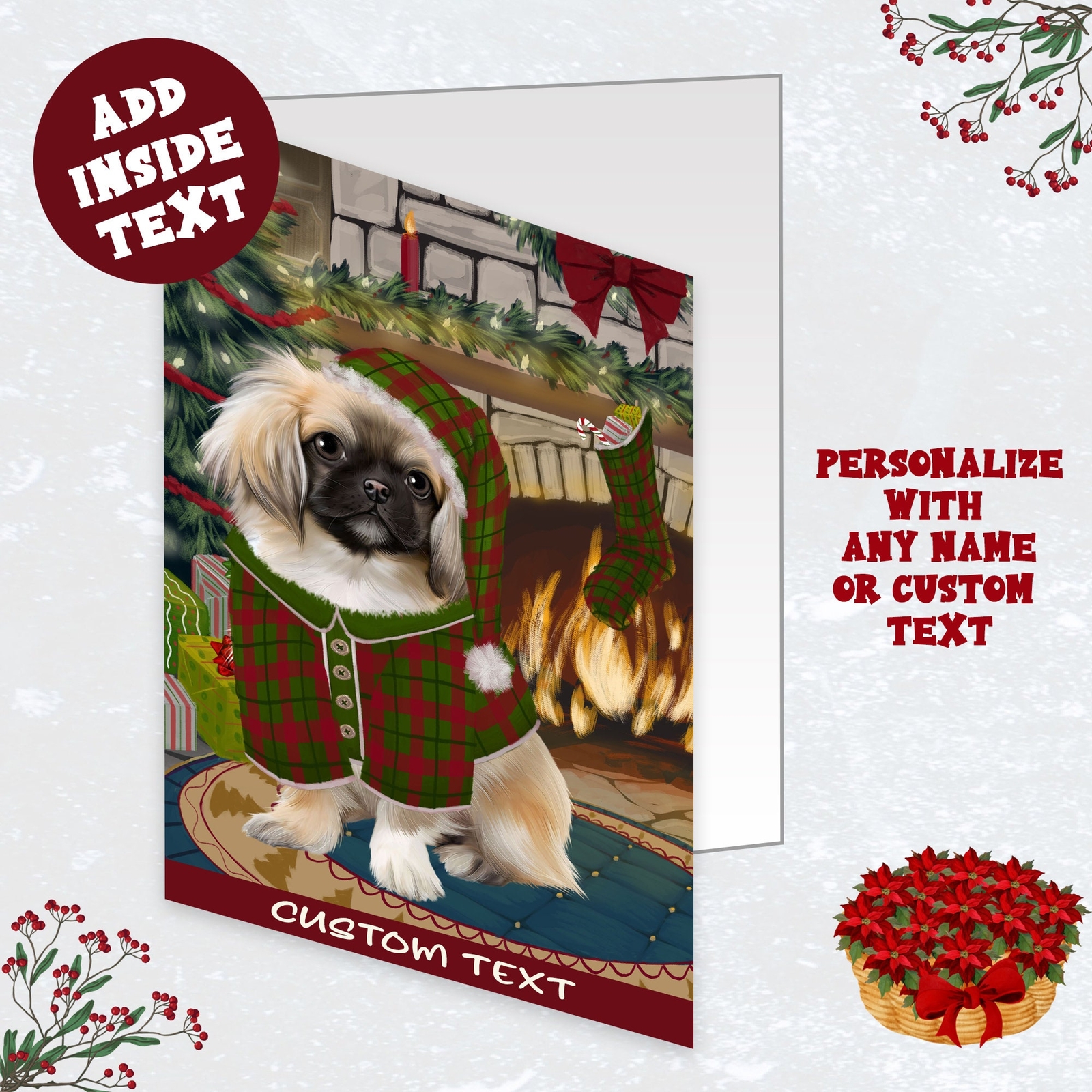 Pekingese Dog Greeting Cards and Note Cards with Envelopes Christmas NWT
