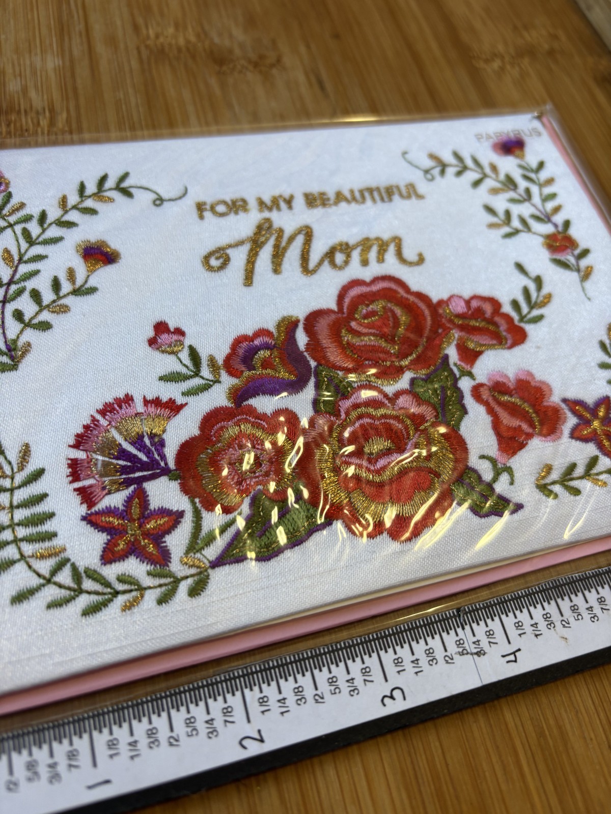 Papyrus Greeting Card Mother’s Happy Mothers MOM Embroidered For Beautiful