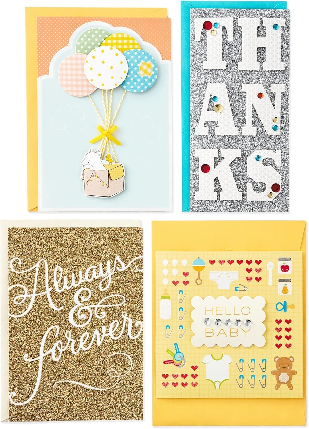 Assorted Birthday, Baby, Wedding Cards – Pack of 24