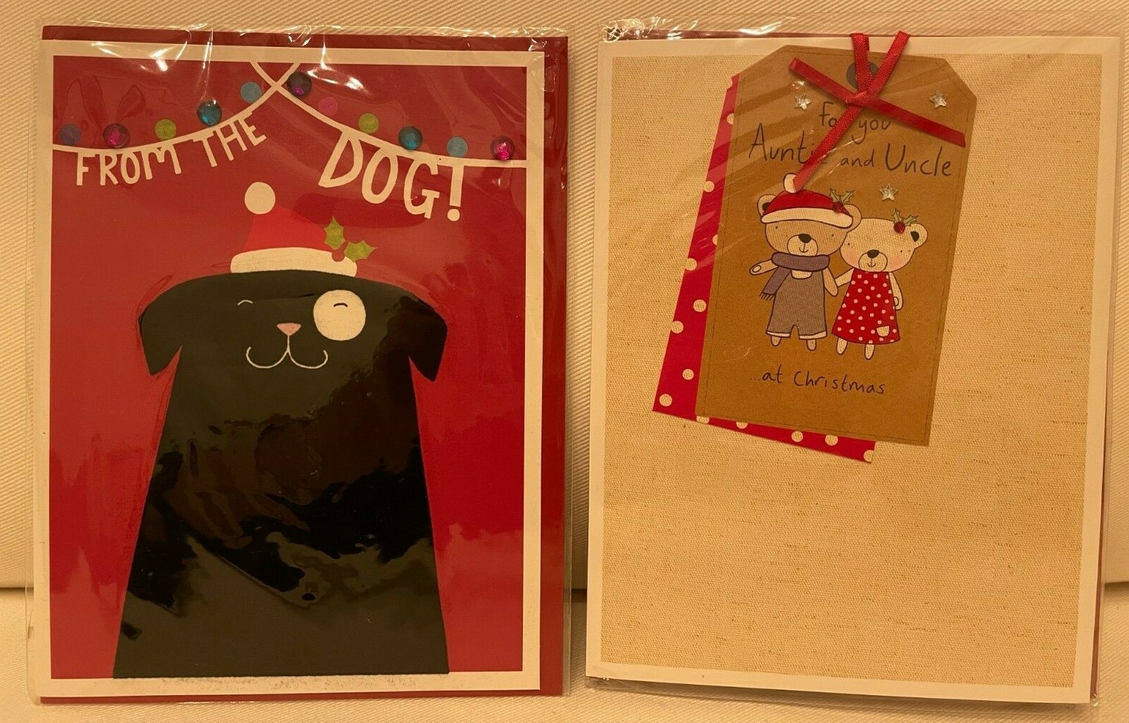 Watermark Holiday Cards (UK) – From the Dog, Auntie & Uncle (2 pcs)