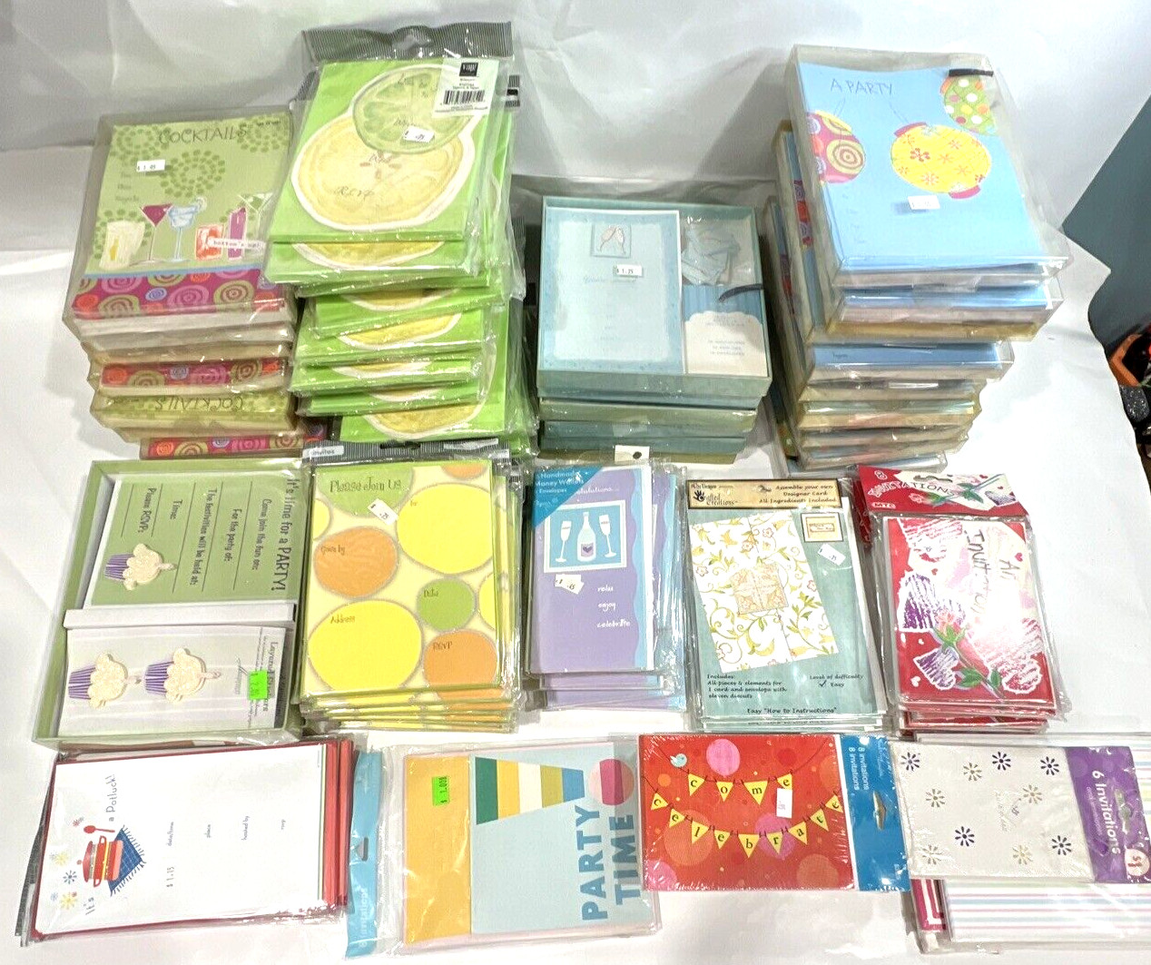 Cocktail Food & Other Party Invitation Cards Large Mixed Lot (95 Multi-Packs)