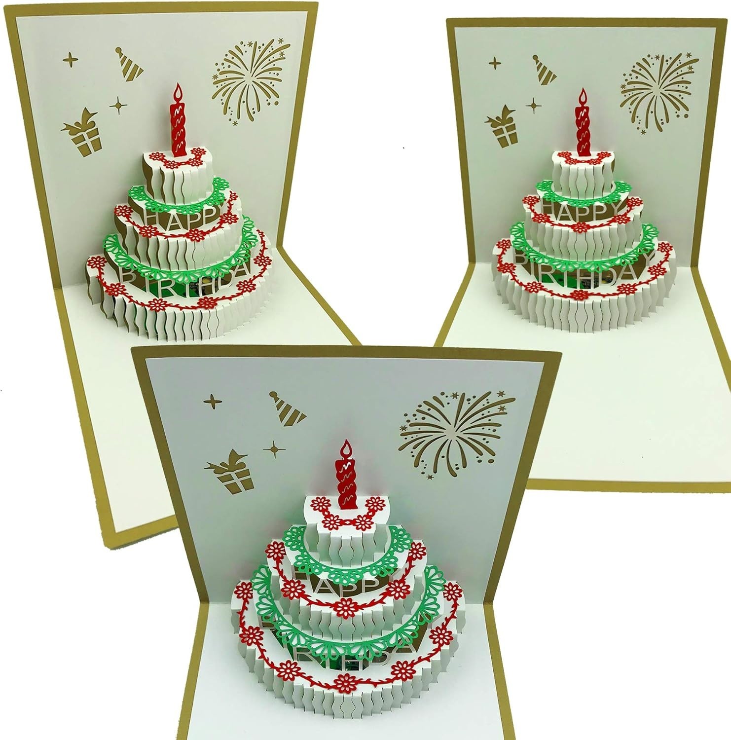 Warming LED Light Pop-Up Birthday Card – Unisex Design for Kids & Adults