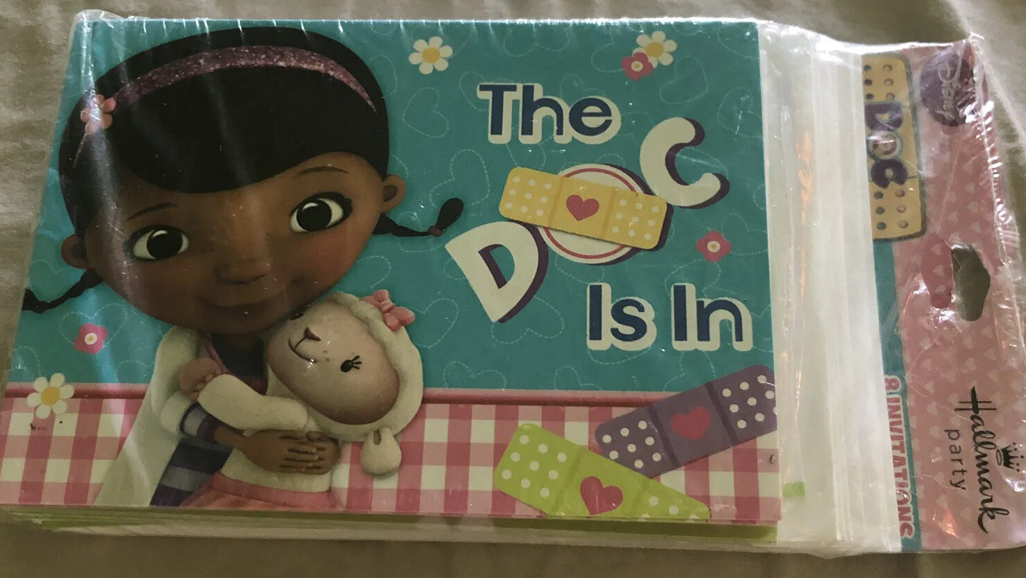 Doc McStuffins Disney Cartoon Doctor Birthday Party Invitations &Thank You cards