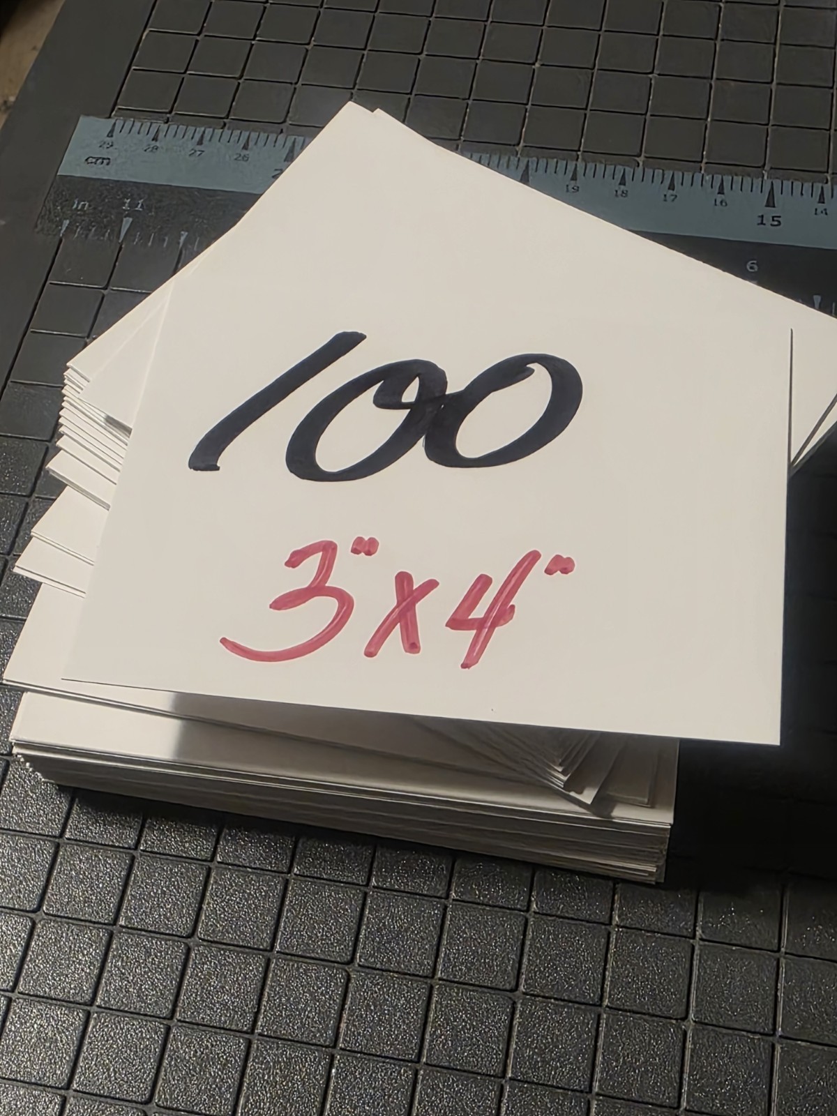 Blank White Inventory Cards 3″x4″ (100 Pieces) Thin White Cardboard Sheet Stock