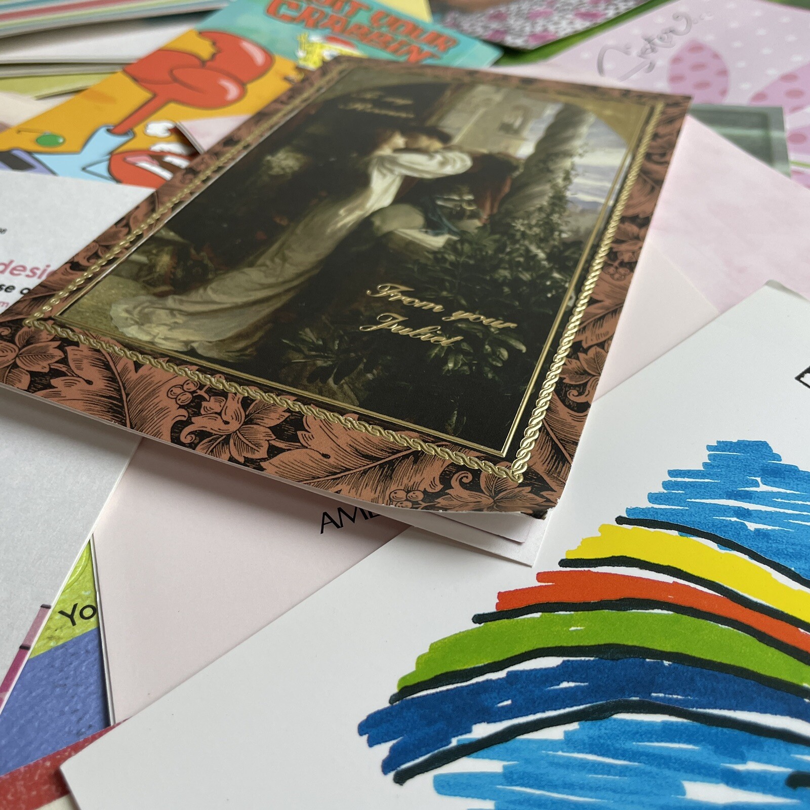(40) Vtg RANDOM DEFECT CARDS Bulk Lot, American Greetings Hallmark +Others, NO ✉