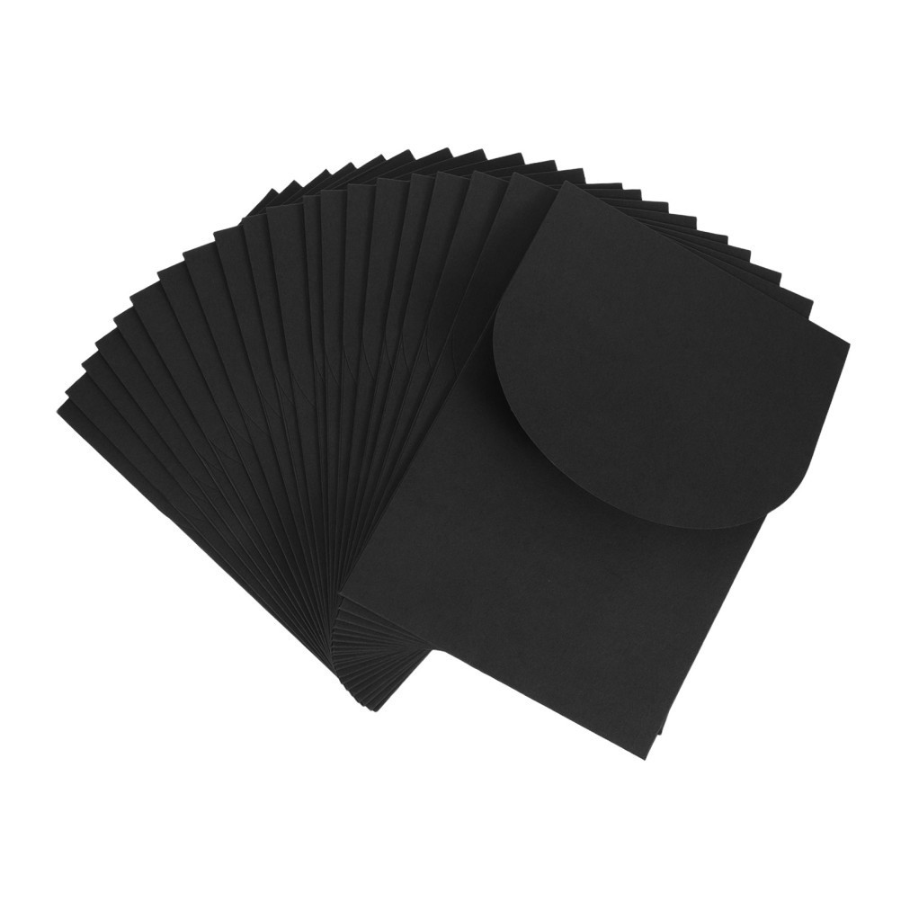 20Pcs Black Blank Envelopes for Cards Smooth Writing Paper for Party Invitations