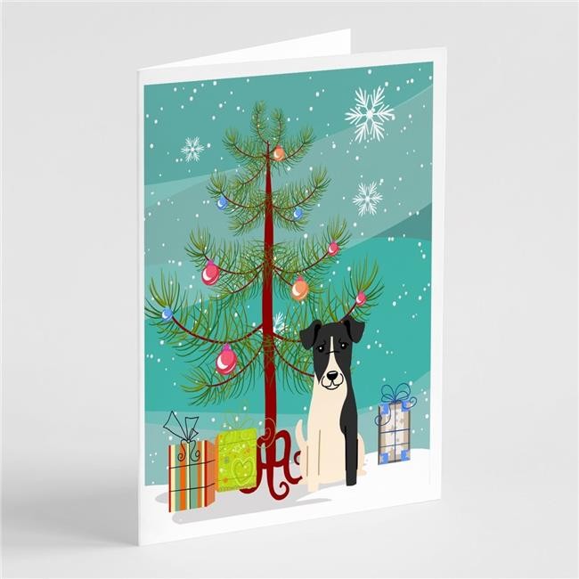Carolines Treasures BB4223GCA7P 5 x 7 in. Merry Christmas Tree Smooth Fox Ter…