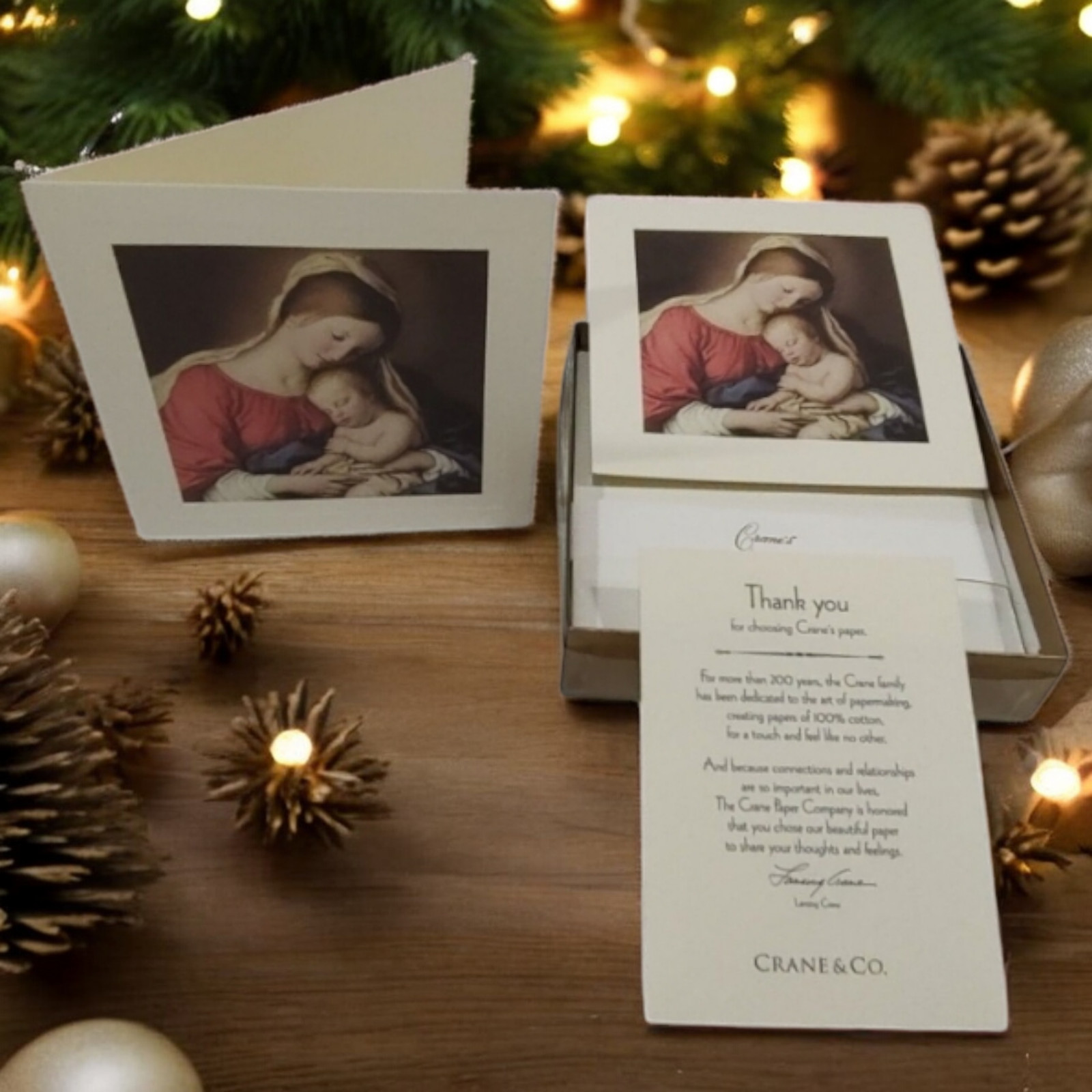 Madonna & Child Crane & Co. Rare Vintage Christmas Blessing Greeting Card BoxSet