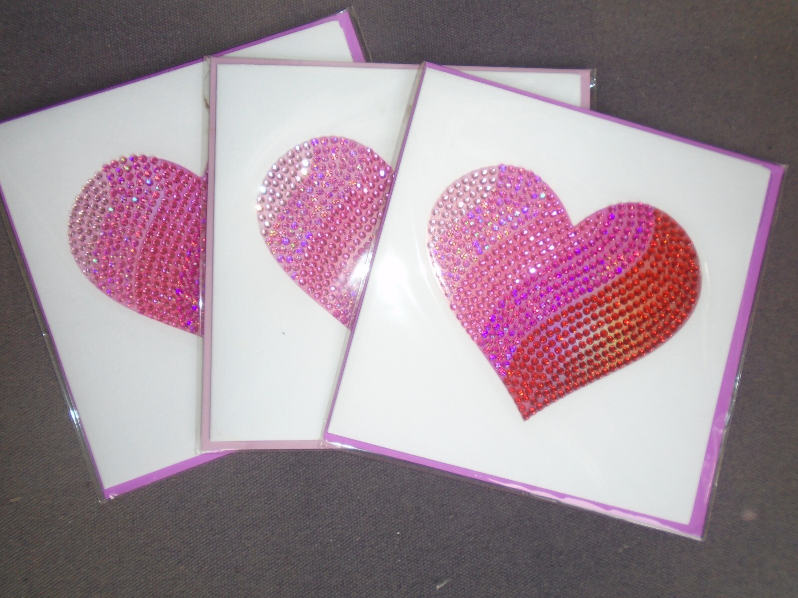 3 Papyrus Valentines Day Card I Love You With All My Heart Rhinestone Jewel Art