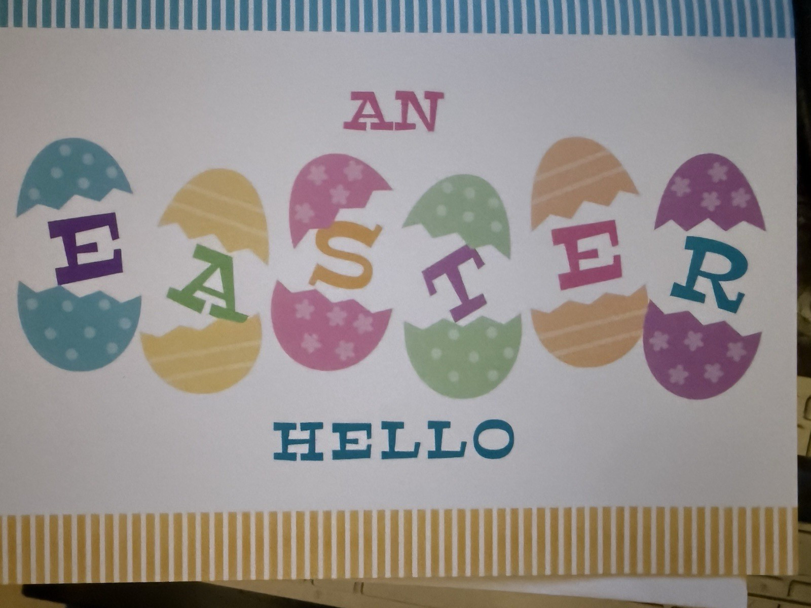 “An Easter Hello”- Colorful easter eggs (5″ X 7″)