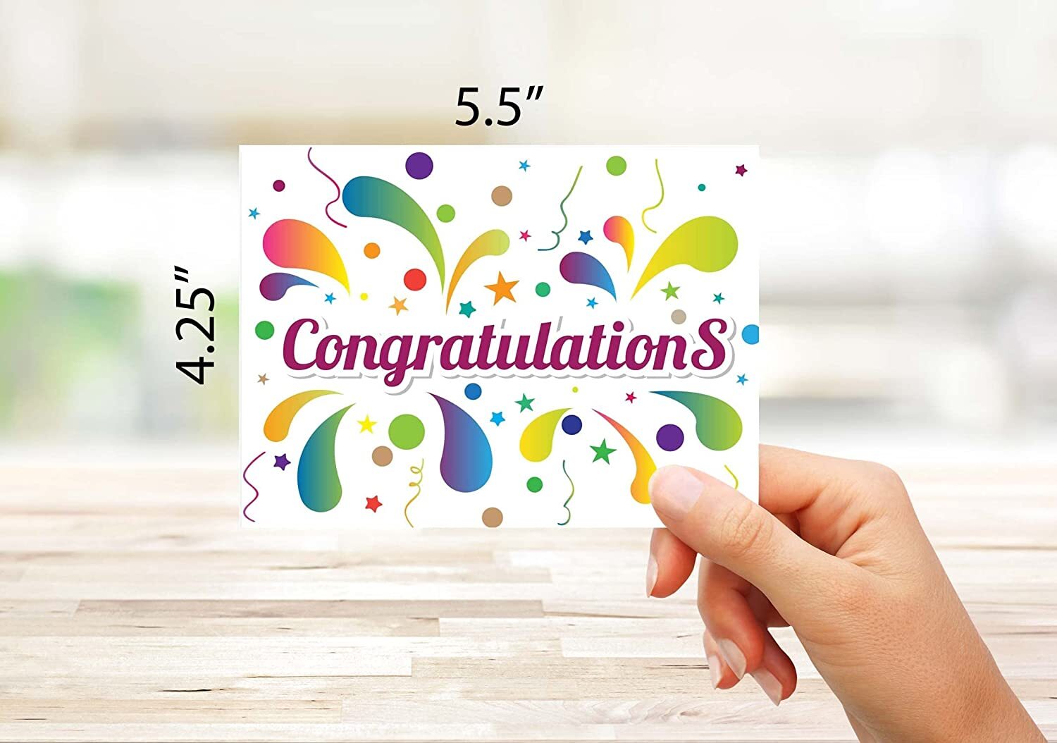 Congratulations Greeting Cards-Blank Inside-5.5″x4.25″-12 or 24 Packs