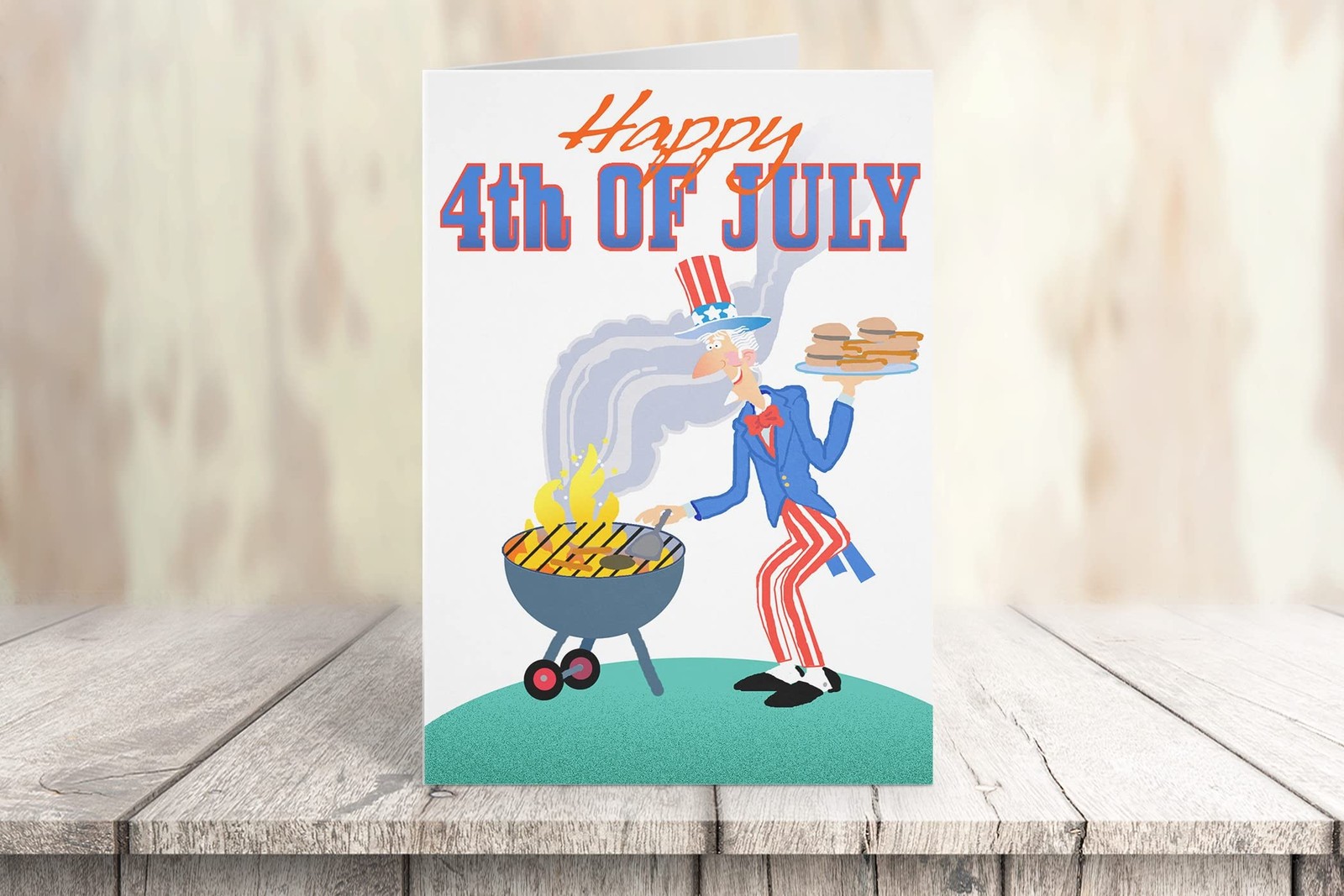 Fourth Greeting Blue Size July Bbq Cards Show Patriotism Showing Pride United