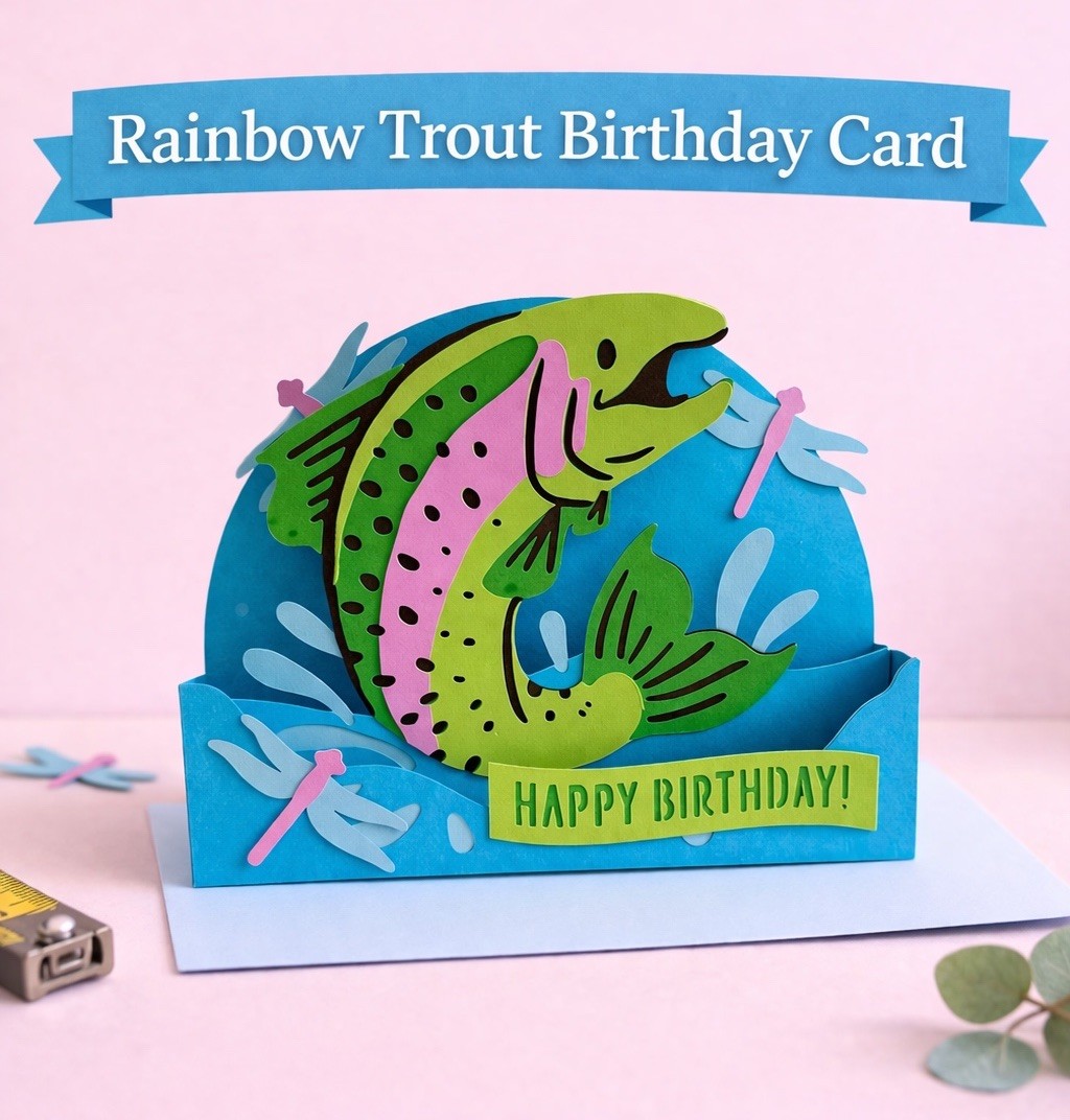 Handmade 3D Pop-Up Fish Card with Envelope | Birthday Card