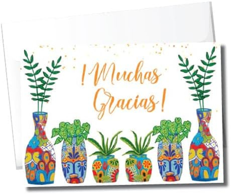 Spanish Thank You Cards with Envelopes – Gracias Cards – Pack of 25 – Mexican Po