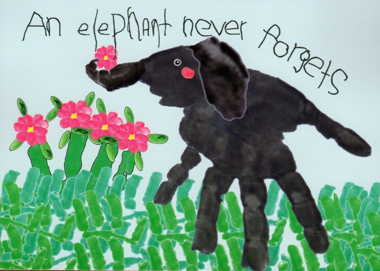 An Elephant Never Forgets Thank You Card, Challenged Child & Friends Notes