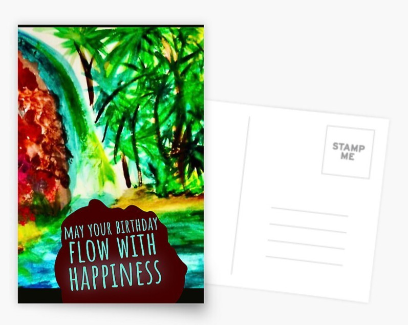 DIGITAL May your BIRTHDAY Flow with Happiness Happy Bday Card**PRINT REQ’D**