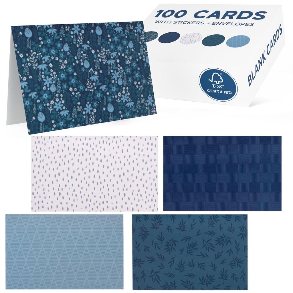 100 Pack Blank Cards and Envelopes 4×6 – Bulk Blank Greeting Cards with Envel…