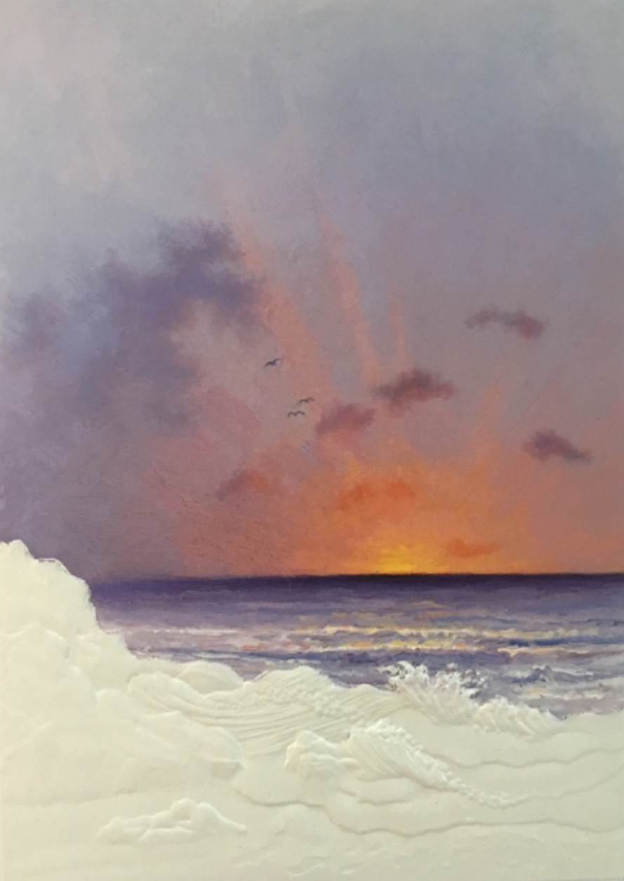 Sunrise- Sympathy- Sunset On The Ocean- Embossed Waves