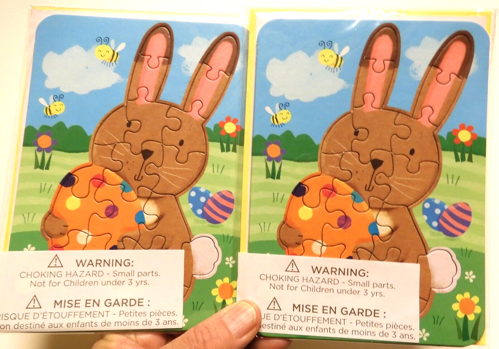 2 Papyrus Cards Easter Day Bunny Rabbitt Puzzle fun for All Easter & Springtime