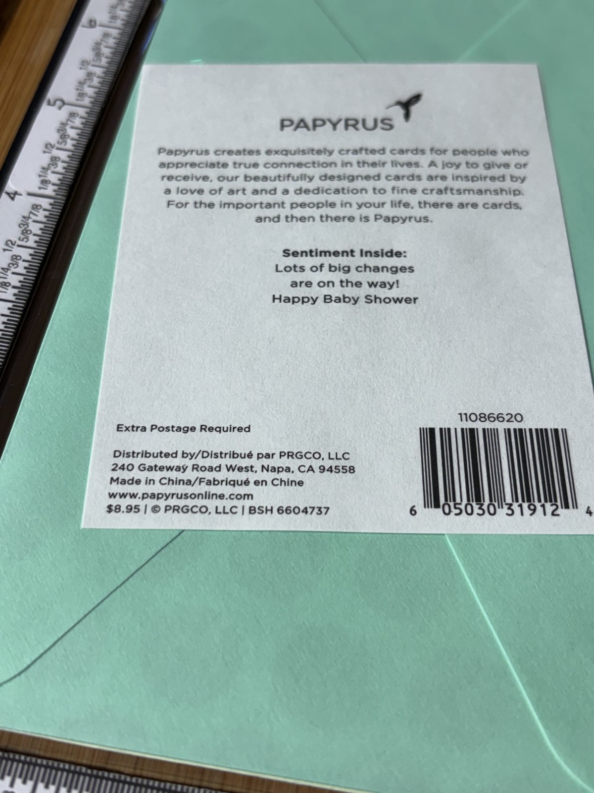 Papyrus Greeting Card New Envelope Congratulations Baby Welcome Formal Shower