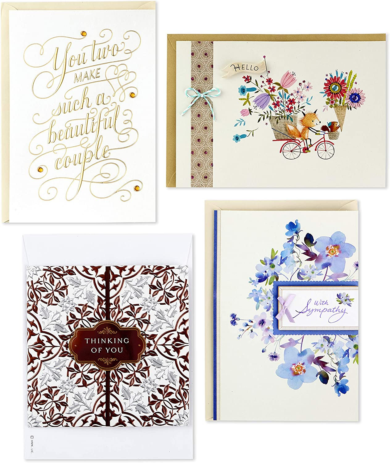 Handmade All Occasion Boxed Greeting Card Assortment, Pink Floral (Pack of 20)—B