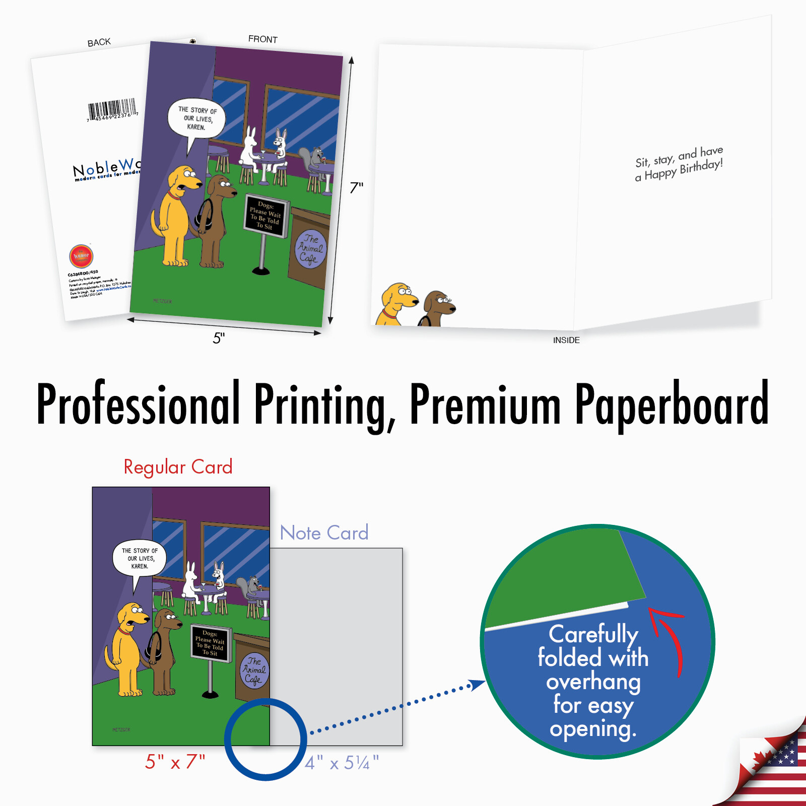 1 Funny Birthday Card with Envelope – The Animal Cafe C6384BDG
