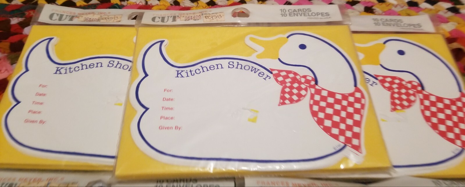 VINTAGE FRANCES MEYER INC. KITCHEN SHOWER 10 CARDS 10 ENVELOPES PRINTED IN U.S.A