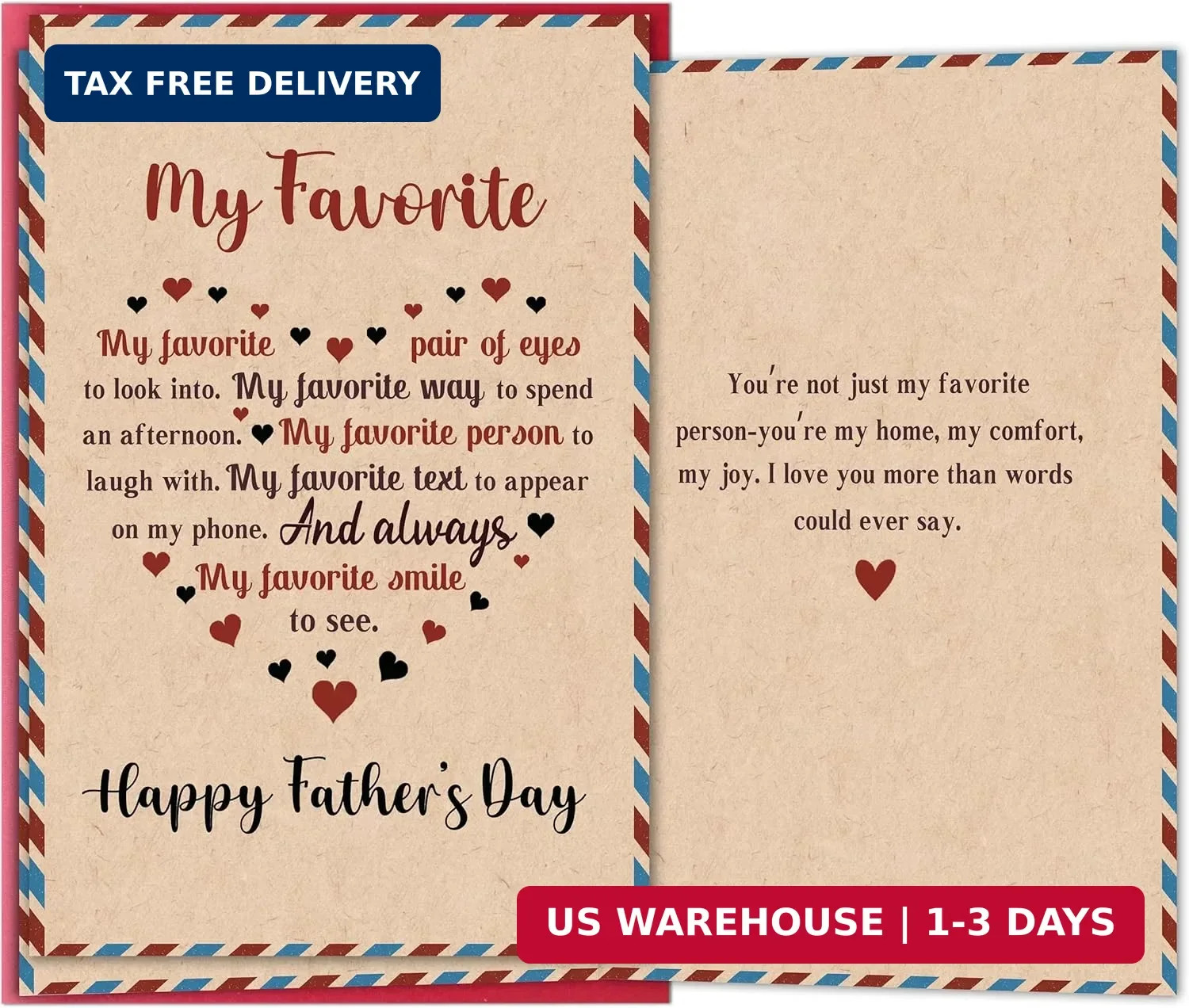 Romantic Father’s Day Card, Sweet Fathers Day Card for Husband from Wife, Happy