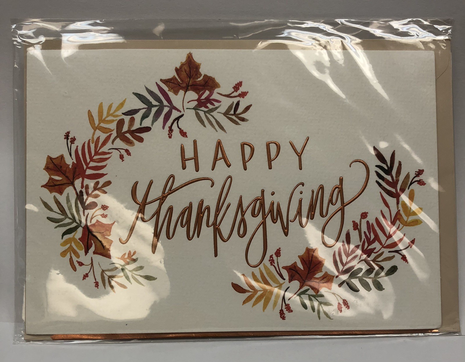 Hallmark Signature Happy Thanksgiving Copper Foil Blessings and Love Card
