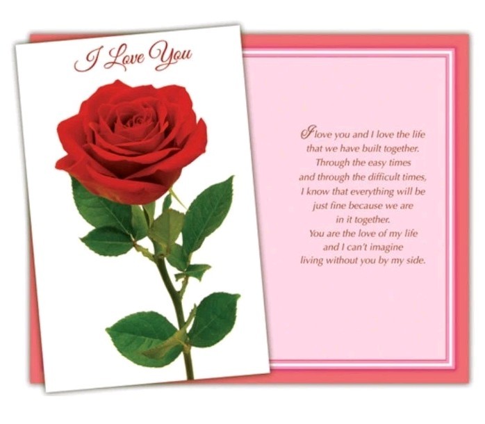 I Love You Romantic SW Greeting Card Wife Girlfriend Romance