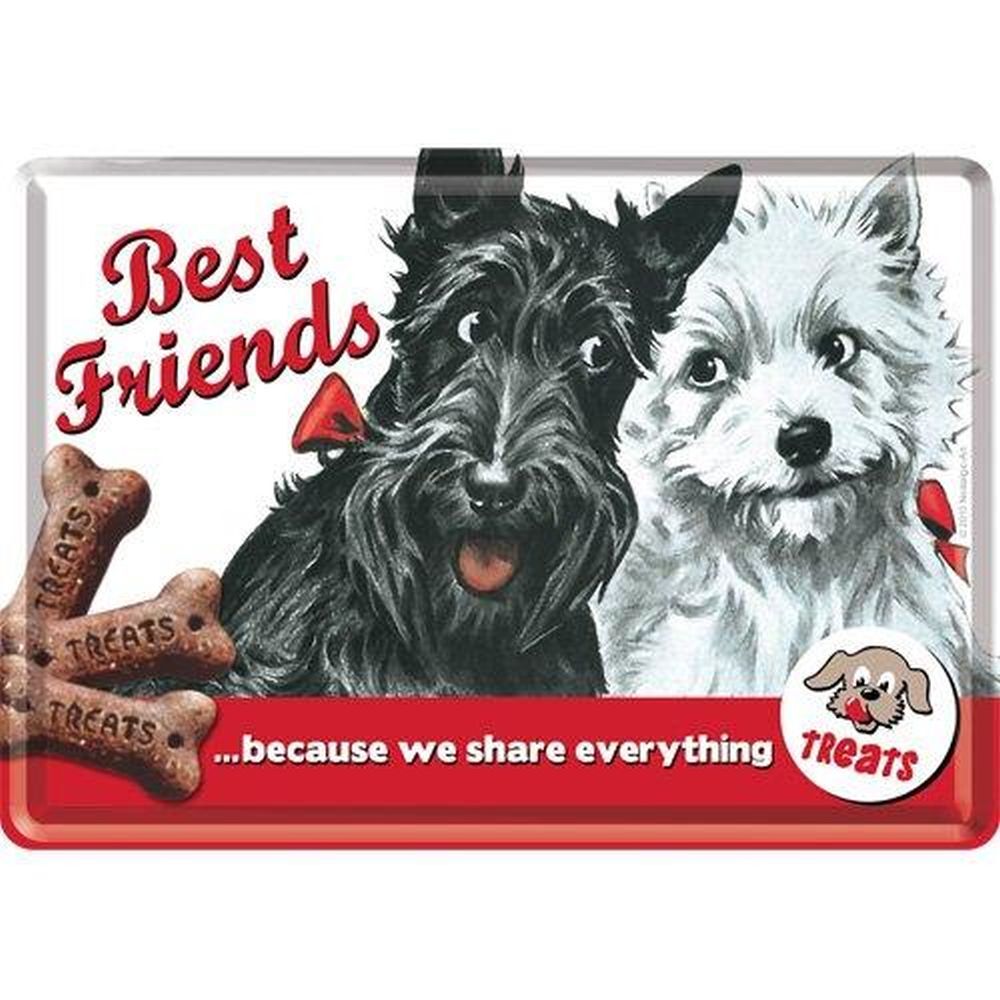Tin postcard – 3 x 6 in – Animal Club Best Friends